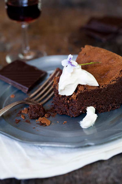 Easter chocolate decadent flourless chocolate tart