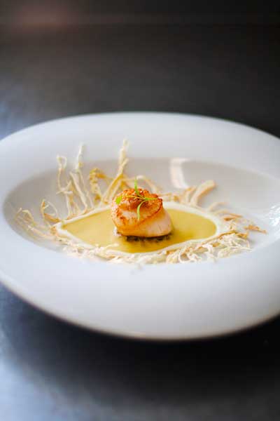 food presentation pan seared scallop