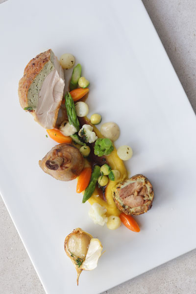 food presentation roast chicken