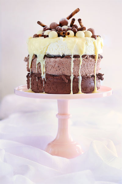 Easter chocolate naked triple chocolate mousse cake