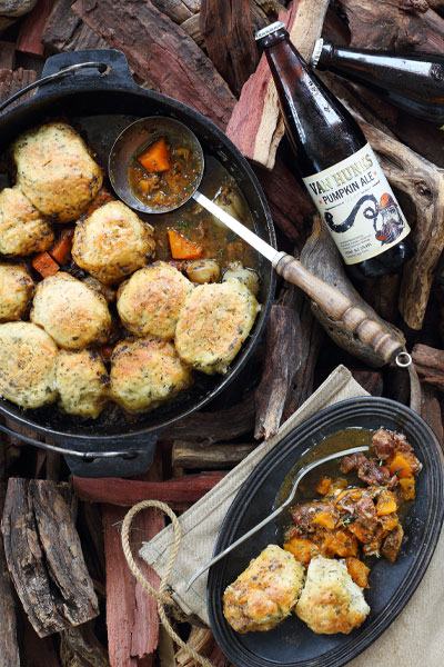 Beef Pumpkin Potjie With Feta Herb Dumpling