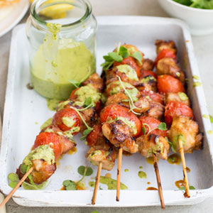 Chicken-&-Tomato-Kebabs-with-Fried-Haloumi-and-Basil,-Chilli-&-Lemon-Oil_300x300