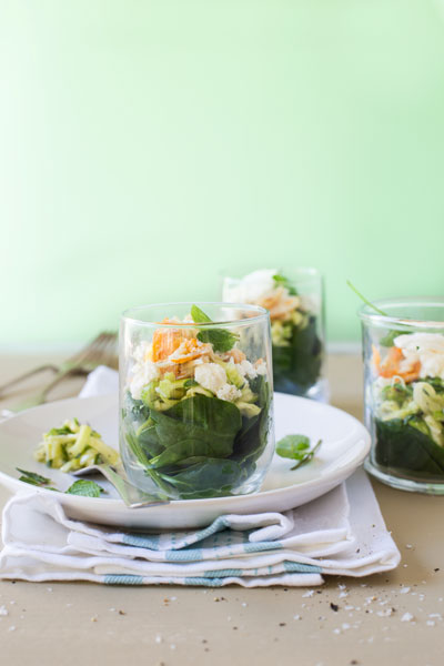 Healthy Eating Baby Marrow Smoked Snoek Spinach Salad