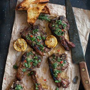 lamb loin with mint salsa verde