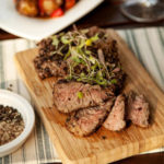 Pepper-Crusted Fillet Served With Roasted Hungarian Peppers 