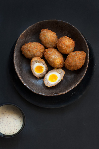 Easter Recipe Round Up Scotch Quail Eggs with Dijon Mustard Mayo