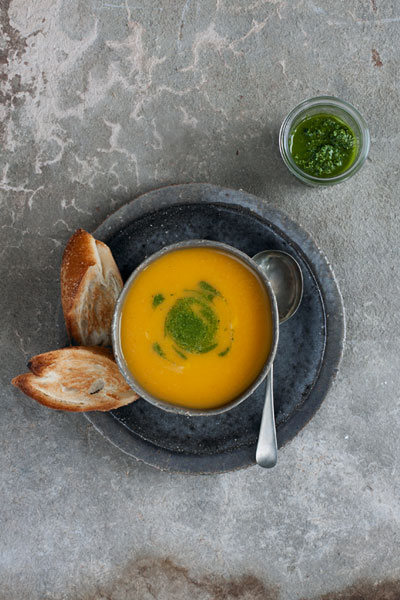Reduce Food Waste Carrot Soup Carrot Top Pesto