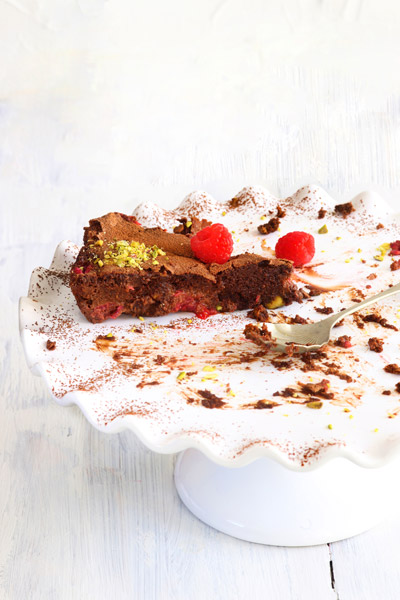 recipes with chocolate - Chocolate Pistachio & Raspberry Torte