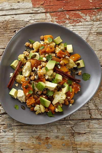 Roasted Butternut Cauliflower salad healthy lunch ideas for work