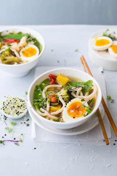 Asian Ingredients - noodles and vegetable broth