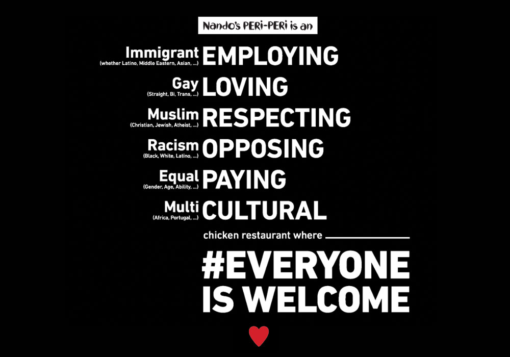 Nandos Everyone is welcome