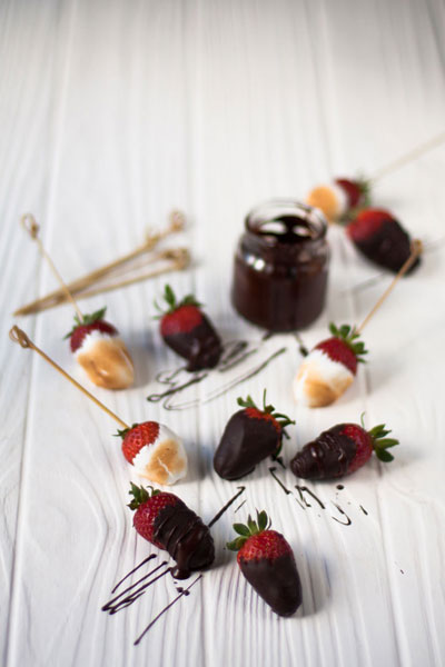 Chocolate & Marshmallow dipped Strawberries Sweets Valentine's Day