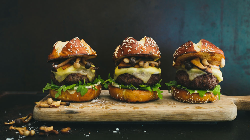 Beef and mushroom burger