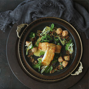 Curried Kingklip with Sorghum Salad 3x3