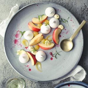 Fresh Stone Fruit with Meringue