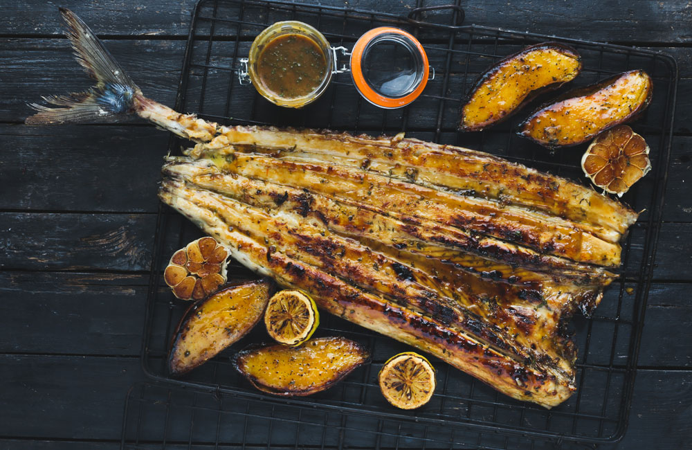 tasty seafood recipes - whole braaied snoek