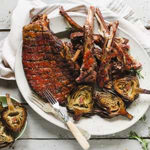 Braaied Lamb Ribs with Artichokes and Citrus Vinaigrette