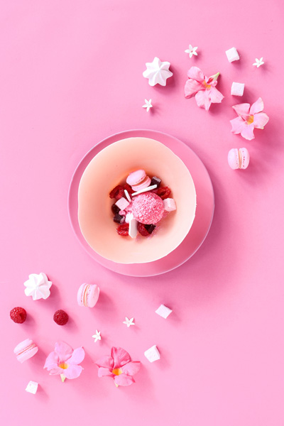 food presentation Pink Chocolate Berries