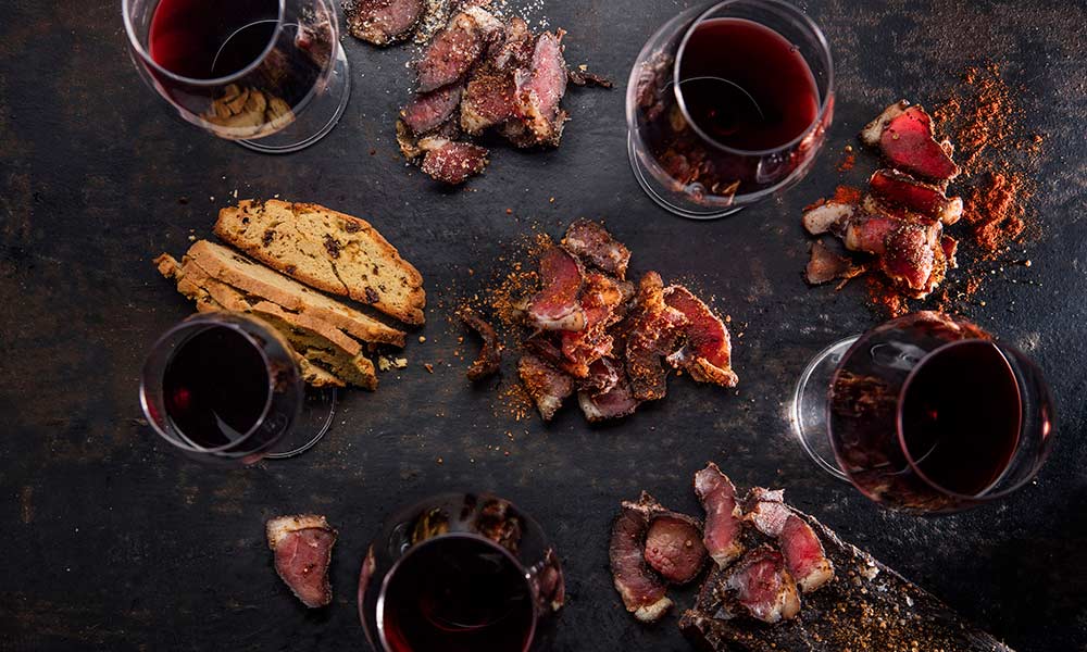 wine and biltong pairing