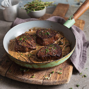 Fillet Steak with Café au Lait Mushroom Sauce