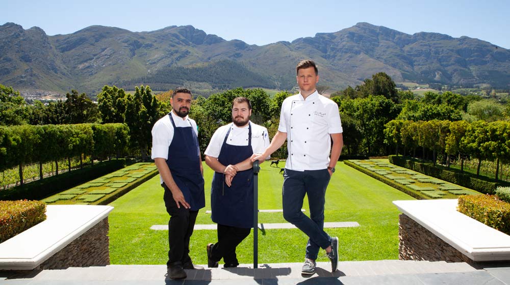 Le chêne at Leeu Estates Chefs from left - Terence Morris, Darren Badenhorst & Oelof Voster
