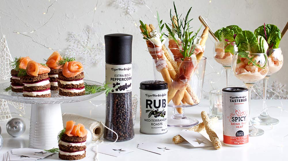 cape herb & spice christmas recipes: starters canapés