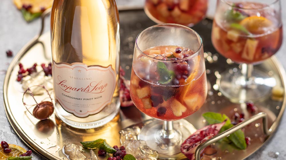 Leopard's Leap Sparkling Chardonnay Pinot Noir wine Cocktail Pomegranate punch