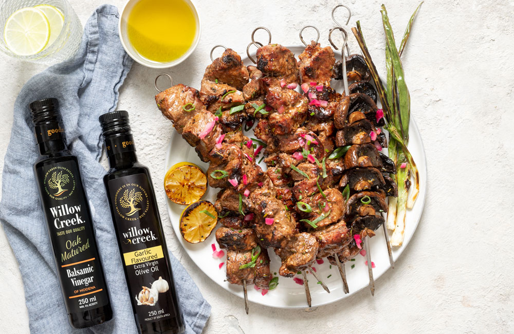 Steak and Mushroom Kebabs