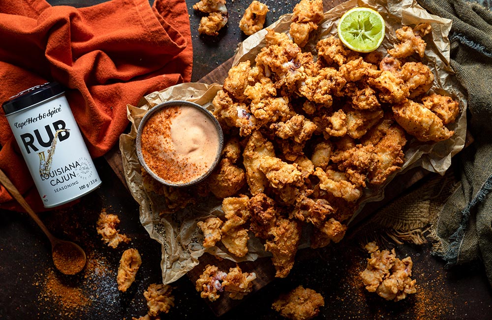 Fried Louisiana Cajun Calamari with Cajun Dipping Sauce
