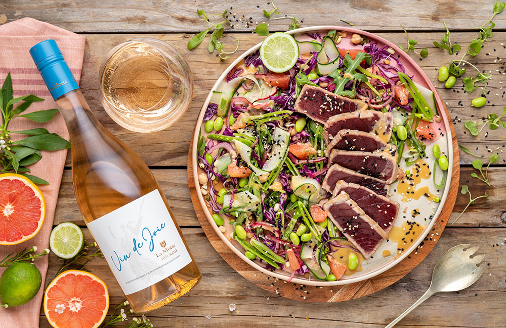 Asian Salad with Seared Tuna & Miso Dressing