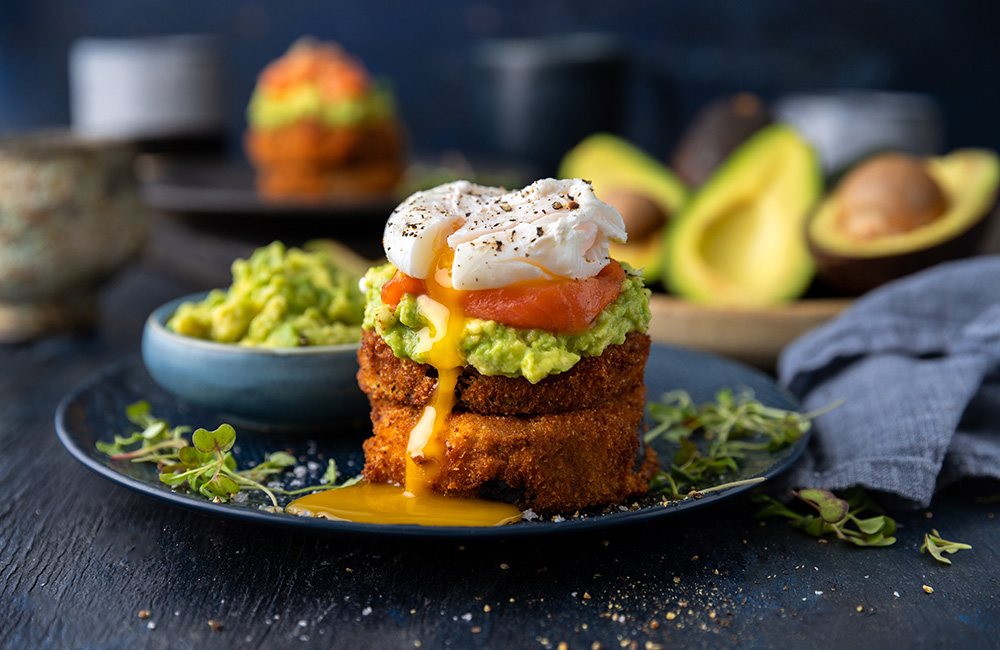 long weekend entertaining - aubergine stack breakfast