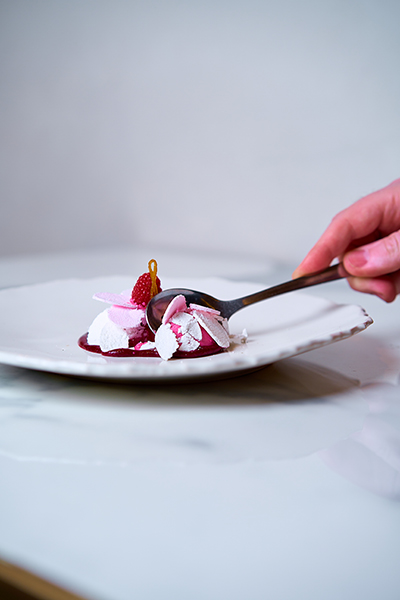 Raspberry Dessert at Urchin Restaurant