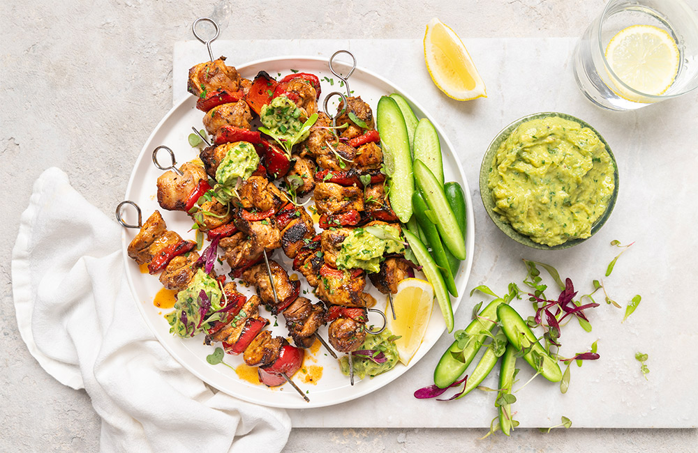 Chicken Skewers with Gremolata Guacamole recipe with the #AVOEXPERTS.