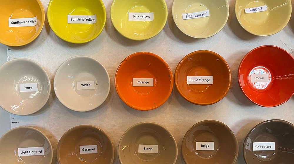 colour choices at Clay Café Paarl